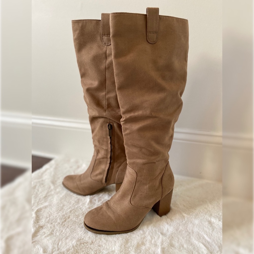 Kenneth Cole Reaction Tall Tan Heeled Boots